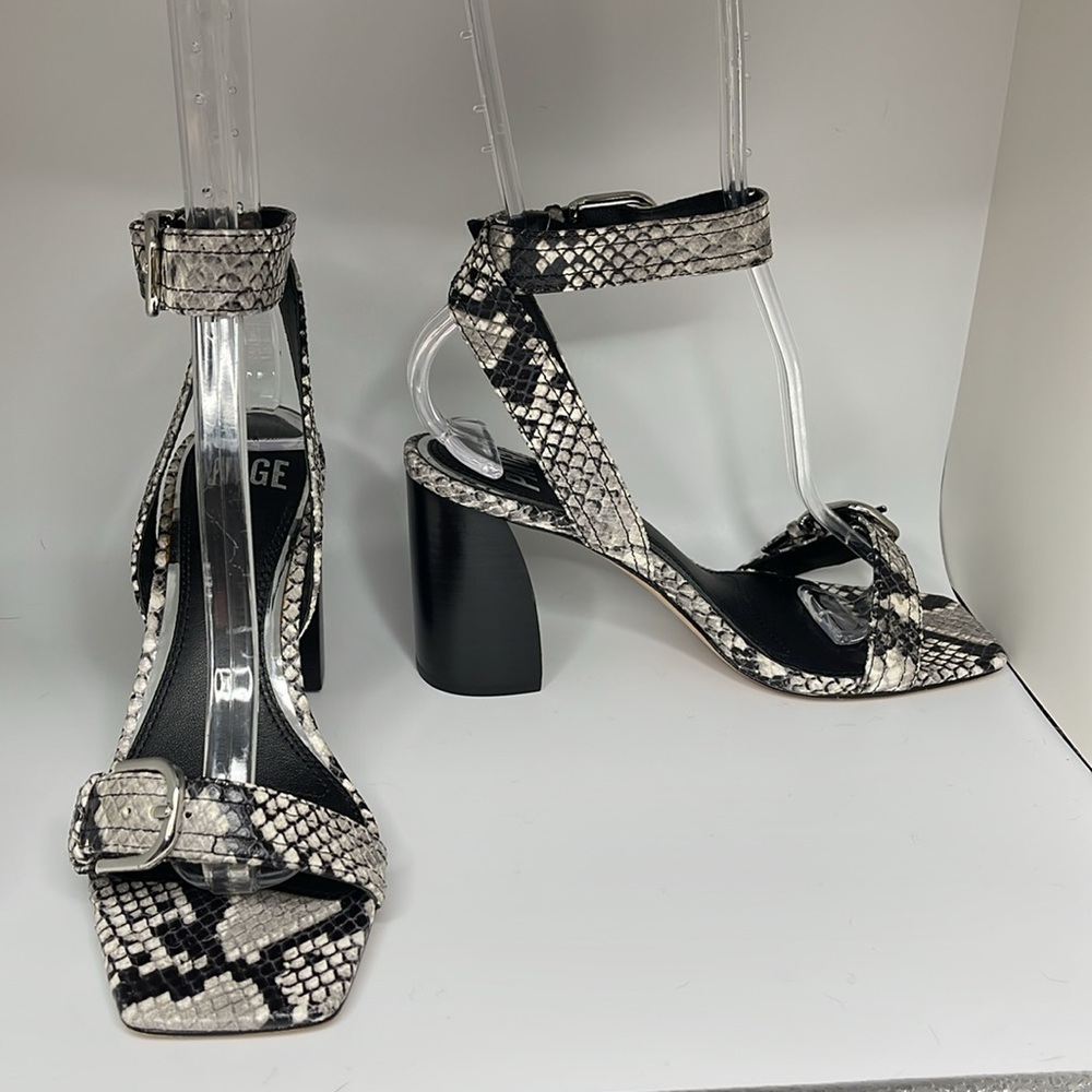 Anthropologie Paige Snake Embossed Goat Leather Women’s Size 6. Cream, Gray, Blk